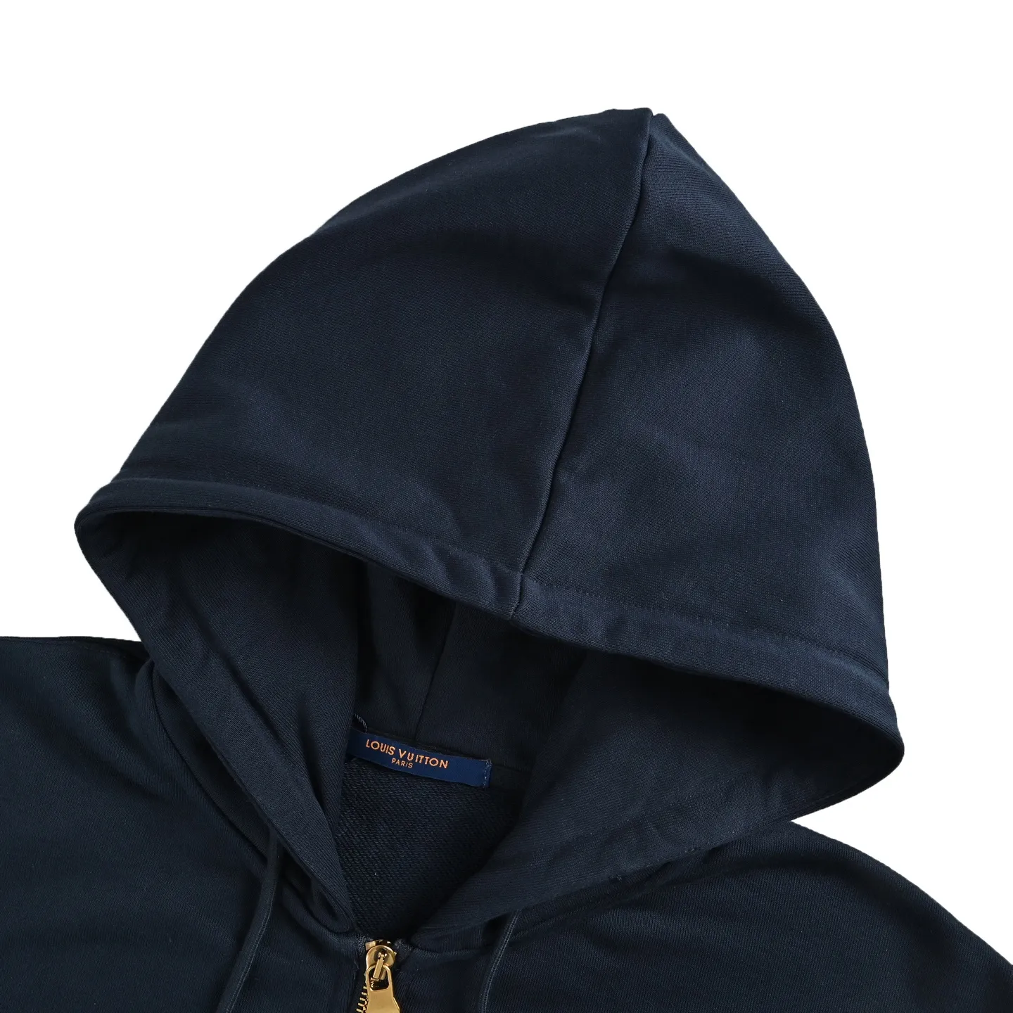 Louis Vuitton/Louis Vuitton leather logo zipper hooded jacket